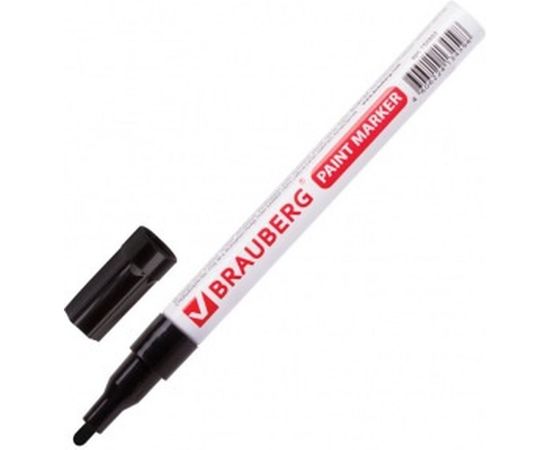 Лаковый маркер-краска 1-2 мм, черный, нитро-основа, алюминиевый корпус BRAUBERG 150868 