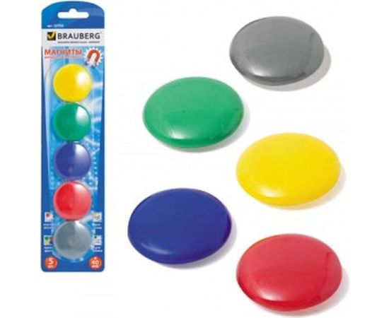 Магниты, 40 мм, 5 шт. BRAUBERG 231730 