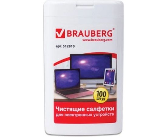 Чистящие салфетки для ноутбуков и оптических поверхностей BRAUBERG 512810 