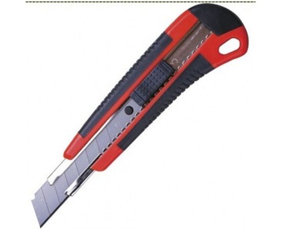 Нож 18 мм, автофиксатор, резиновые вставки + 2 лезвия, блистер, BRAUBERG 230919 