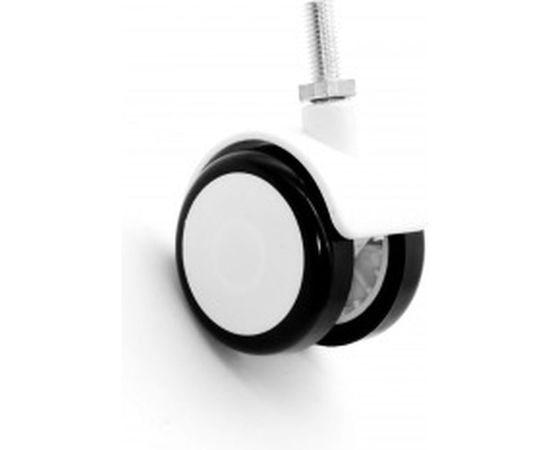 Поворотное колесо Brante D 50 мм на штыре М8 колесо обрезиненное белое/черное 104309 