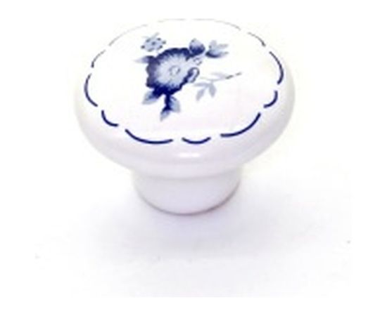 Ручка-кнопка Brante RK.1427.WT.F5 синий цветок 606548 