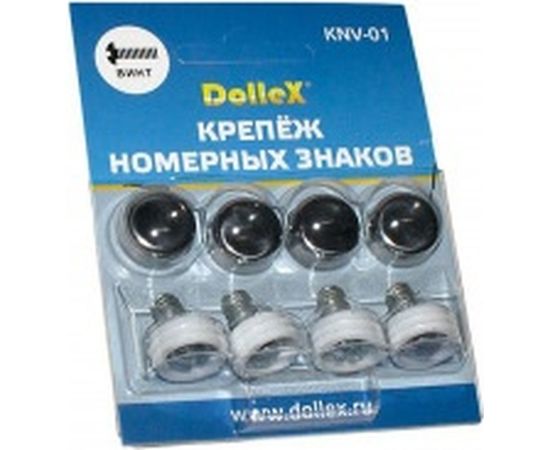 Крепеж номерного знака DolleХ, с заглушкой-колпачком, хром, KNV-01 