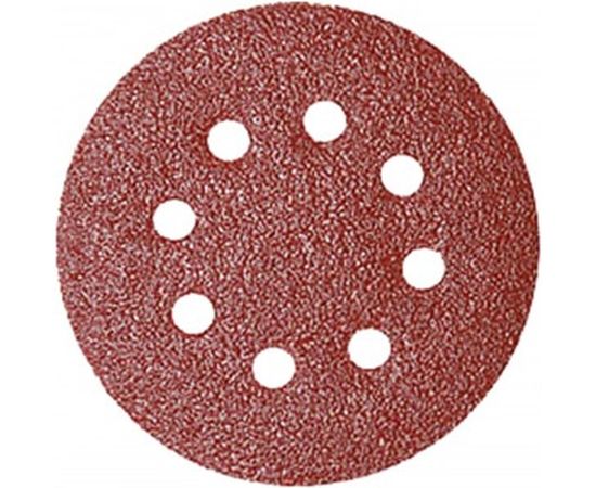 Круг абразивный с перфорацией (5 шт; 125 мм; Р180; Velcro; 8 отв) Biber 70687 тов-165727 