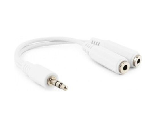 Кабель-разветвитель аудио сигнала Cablexpert джек 3.5 папа-2х джек 3.5 мама, 10см, белый CCA-415W 