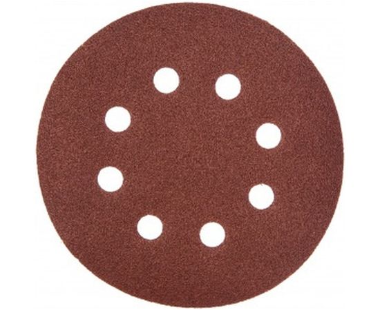Круг абразивный с перфорацией (5 шт; 125 мм; Р100; Velcro; 8 отв) Biber 70684 тов-165724 