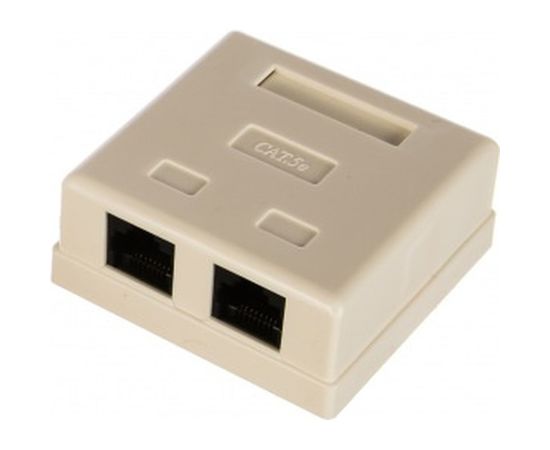 Розетка Cablexpert NA214 RJ-45 кат.5e внешняя 2 порта, 110&amp;Krone NA214 