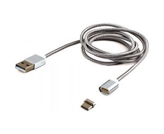 Кабель Cablexpert, магнитный USB 2.0 AM/TypeC, 1 м, алюминиевые разъемы, коробка, CC-USB2-AMUCMM-1M 