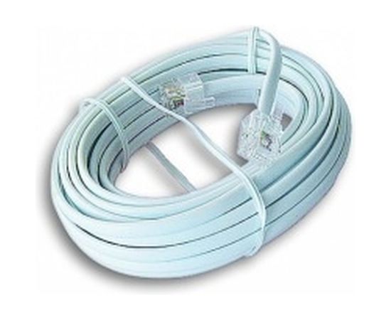 Кабель Cablexpert телефонный аппарат-розетка, 5 м, белый TC6P4C-5M 