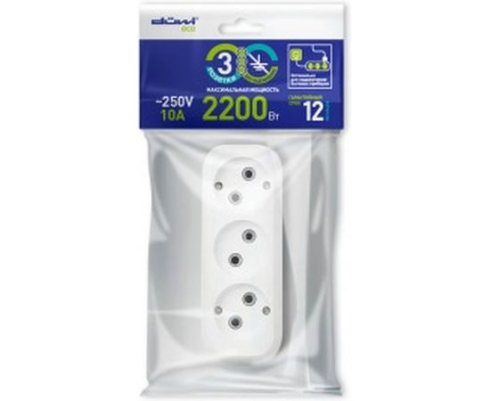 Розеточная колодка duwi 3 гнезда б/з 10A 28631 8 