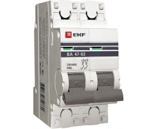Автоматический двухполюсный выключатель EKF 32А С ВА47-63 4.5кА PROxima mcb4763-2-32C-pro 6599404 
