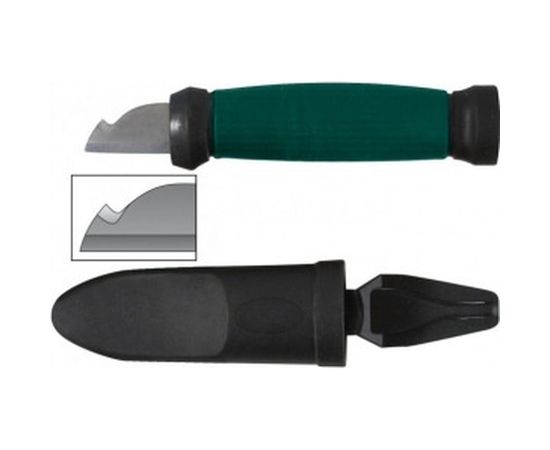 Нож электрика FIT нерж.сталь, прорез.ручка, 2-х сторонняя заточка, лезвие 33мм 10642 