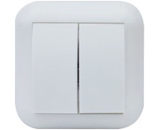 Двухклавишный выключатель Duwi, скрытой проводки, серия Basis, белый 26463 7 