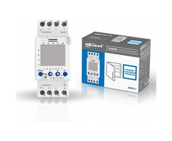 Таймер duwi 2х канальный цифровой на DIN-рейку, суточный/недельный, 2х16А/3600Вт 25806 3 