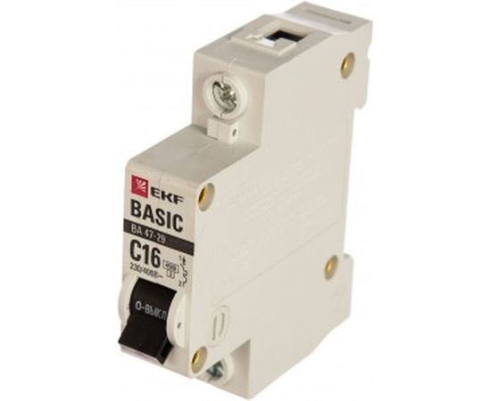 Автоматический однополюсный выключатель EKF 16А С ВА47-29 4.5кА 4102816 