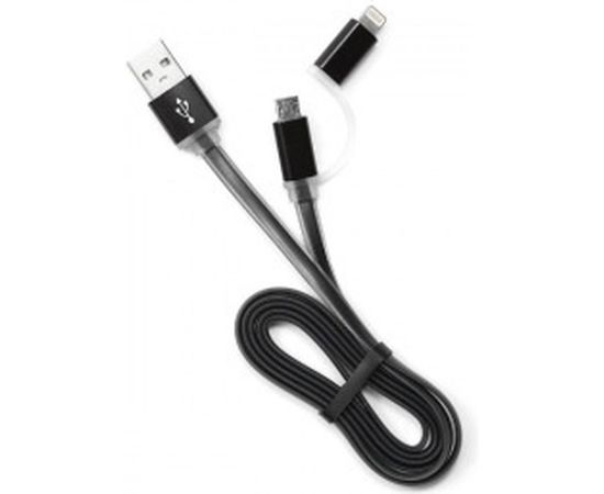 Кабель Cablexpert USB 2.0 AM/microBM 5P - iPhone lightning, 1м, комбо кабель, черный CC-mAPUSB2bk1m 