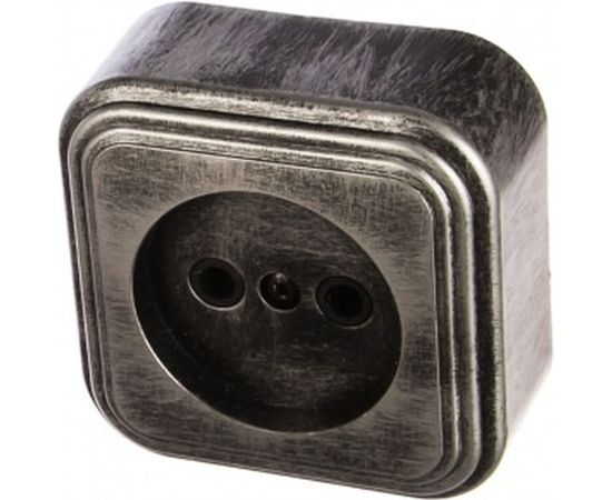 Розетка duwi о/п б/з 1-местная серия Palazzo Vintage, серебро патина 26445 3 