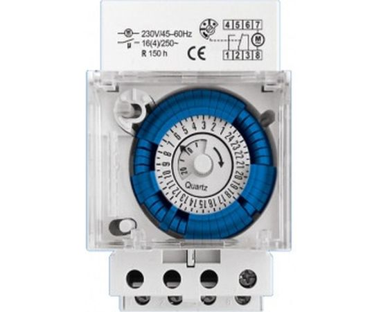 Таймер duwi механический, суточный на DIN-рейку, 30мин, 16А/3680Вт 25805 6 