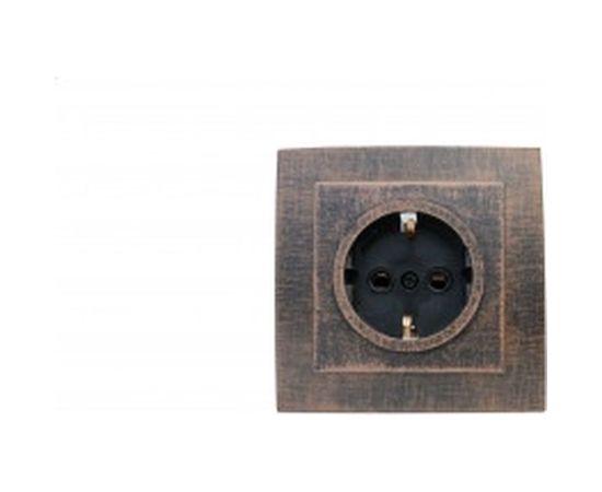 Розетка duwi с/п с з/к 1-местная серия Palazzo Vintage, медь патина 26540 5 