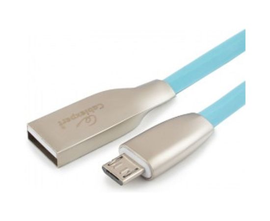 Кабель Cablexpert серия Gold USB 2.0 AM/micro-B, длина 1м, синий, блистер CC-G-mUSB01Bl-1M 