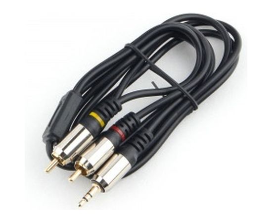Кабель Cablexpert аудио, 3.5 джек/2хRCA, 2м, блистер, черный CCAB-02-35M2RM-2MB 