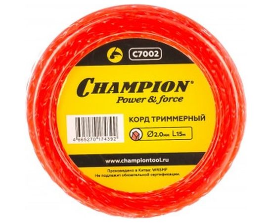 Корд триммерный Twisted Square (2.0 мм; 15 м; витой квадрат) CHAMPION C7002 
