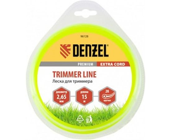 Двухкомпонентная круглая леска для триммера  2,65 мм 15 м EXTRA CORD DENZEL 96128 