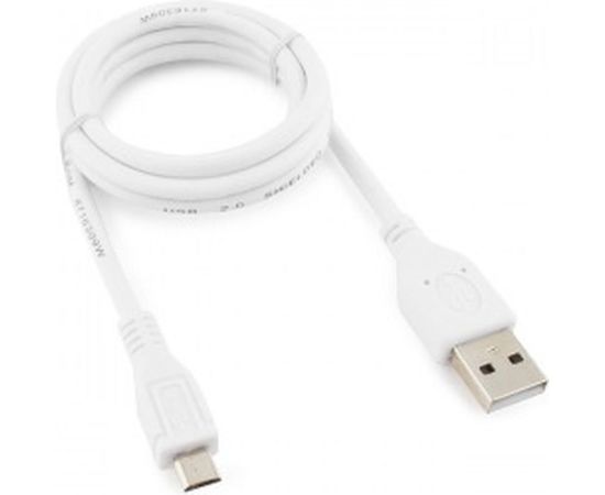 Кабель Cablexpert Pro USB 2.0 AM/micro BM 5P, 1м, экран, белый, пакет CCP-mUSB2-AMBM-W-1M 