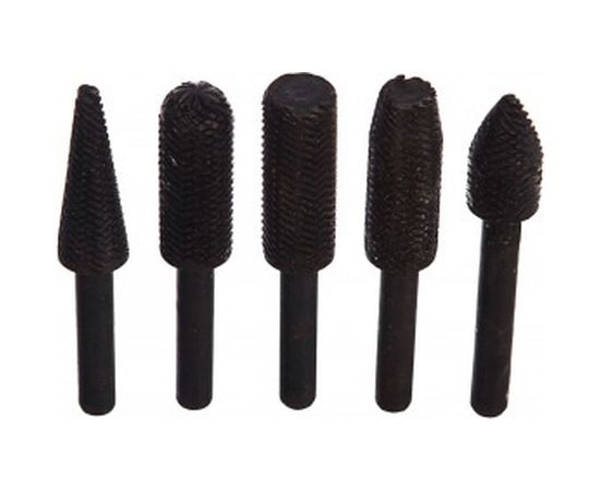 Шарошки металлические для фигурных отверстий, по металлу 5 шт. FIT IT 36475 