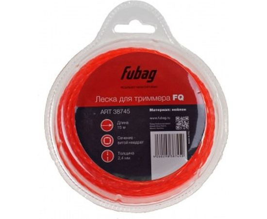 Триммерная леска (2.4 мм; 15 м; витой квадрат) FUBAG 38745 