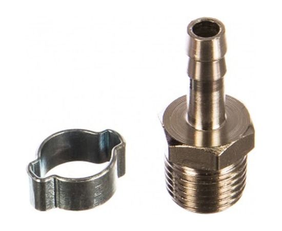 Переходник (2 шт; 1/4"M - елочка 6 мм с обжимным кольцом 6x11 мм; блистер) FUBAG 180430 В 