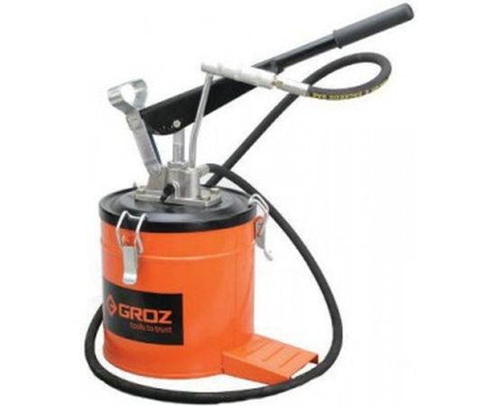 Ручной нагнетатель смазки Groz VGP-6A GR44280 275 атм., емкость 6кг переносной, 4-9гр/ход 