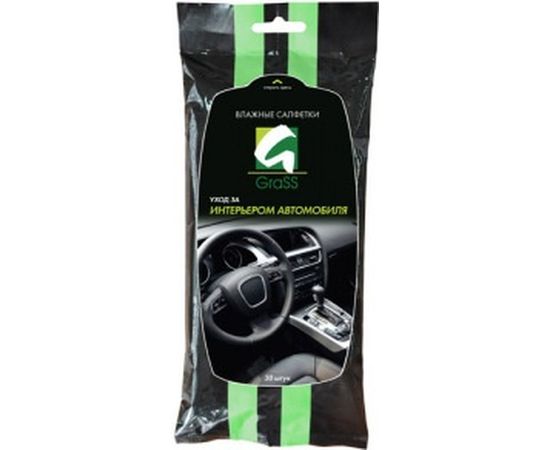 Влажные салфетки для ухода за интерьером автомобиля 30 шт Grass IT-0311 