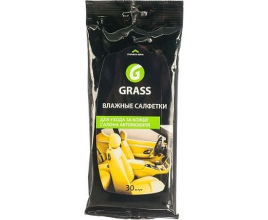 Влажные салфетки для ухода за кожаным салоном с натуральным воском карнауба 30 шт Grass IT-0312 