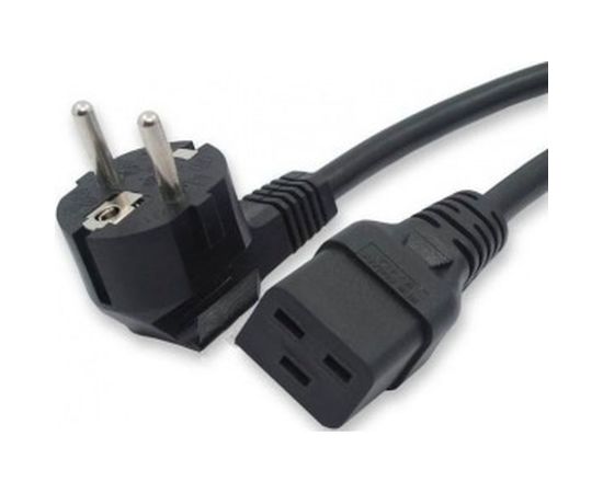 Кабель питания Shucko+C19 (3x1.5), 16A, угловая вилка, 1.8 м Hyperline PWC-IEC19-SHM-1.8-BK 43798 