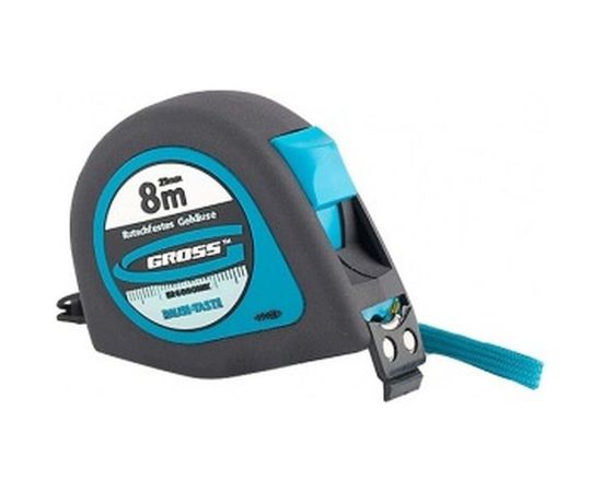 Рулетка Ergonomisch 8мх25мм, магнитный обрезиненный зацеп GROSS 31104 