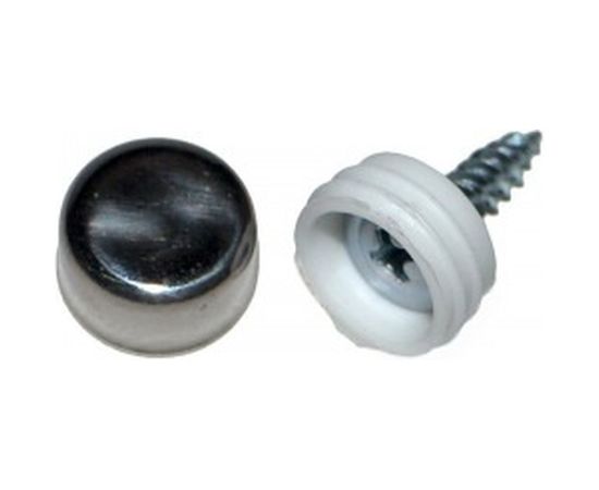 Крепеж номерного знака DolleX с заглушкой-колпачком, хром KNS-01 