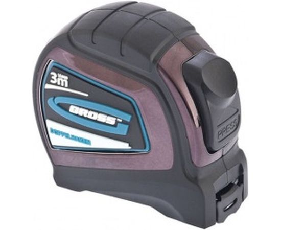 Рулетка GROSS Doppelhaken 3м x 16мм, односторонний зацеп, нейлон, двусторонняя шкала 31122 