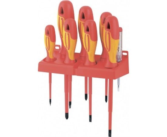 Набор диэлектрических отверток до 1000В, тестер, CrMo, 8шт GROSS 12950 