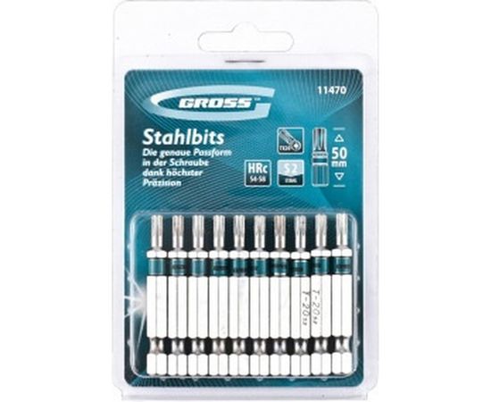 Набор бит TORX (Т20; 50 мм) 10 шт. GROSS 11470 