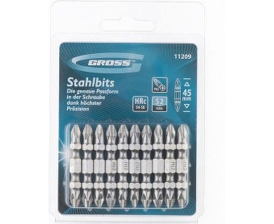 Набор бит двухсторонних (PH2 х 45 мм) 10 шт. GROSS 11209 