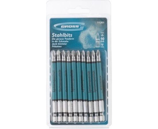 Набор бит (PZ2 х 90 мм) 10 шт. GROSS 11201 