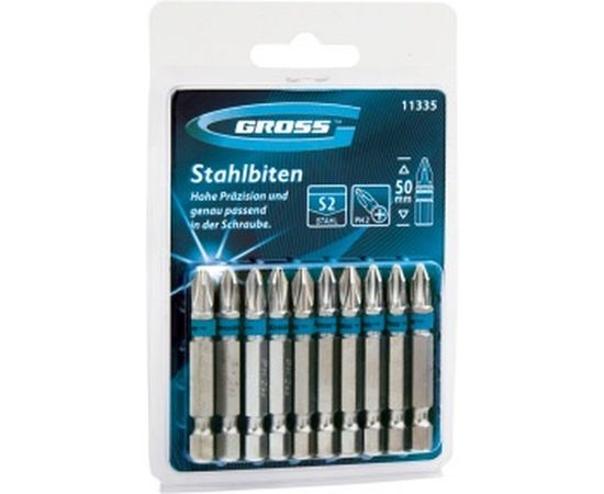 Набор бит РН2х50, сталь S2, 10шт GROSS 11335 
