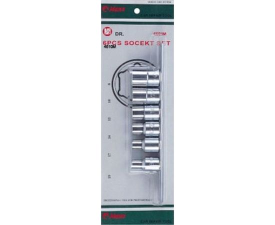 Комплект 6-ти гранных торцевых головок (8-19 мм; 1/2"; 6 шт.) Hans 4601M 