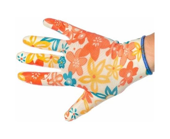 Нейлоновые тонкие садовые перчатки с нитриловым покрытием ладони Gigant G-007 