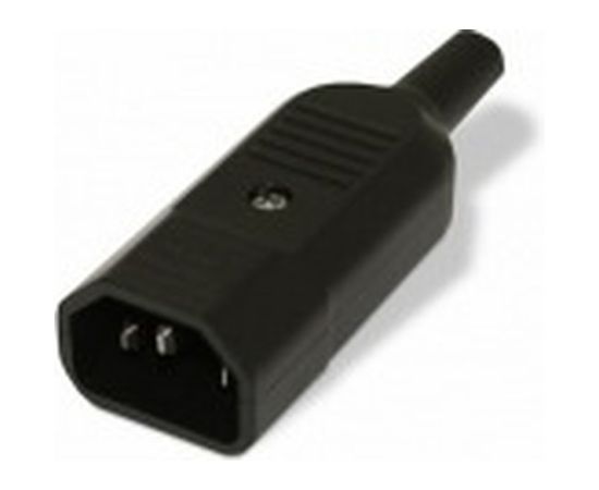 Разъем Hyperline, CON-IEC320C14, IEC 60320 C14, 220В, 10A, на кабель, плоские выступающие штыревые контакты в пластиковом обрамлении, прямой, 47998 