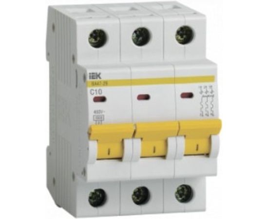 Автоматический выключатель IEK ВА47-29 3п, 10А, "С", 4.5кА MVA20-3-010-C 