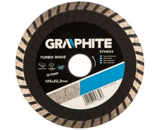 Диск алмазный turbo wave (125х22.2 мм) GRAPHITE 57H634 