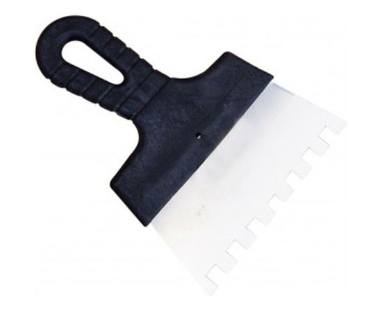 Фасадный шпатель Gigant 150 мм зуб 10х10 мм из нержавеющей стали с пластиковой ручкой SPT 037 