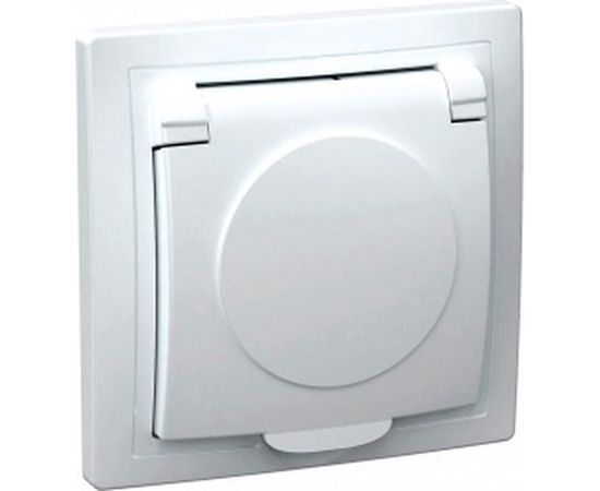 1местная розетка IEK КВАРТА с заземлением, с крышкой, белая ERK15-K01-16-DM 